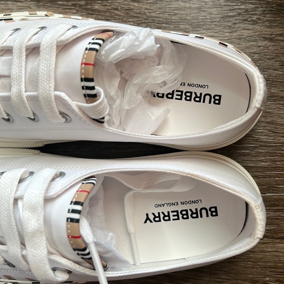 Icon Stripe Logo Print Cotton Gabardine children Sneakers - Picture 4 of 7